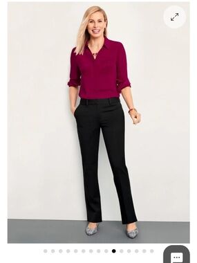 Talbots Barely Boot Black Straight-Leg Dress Pants